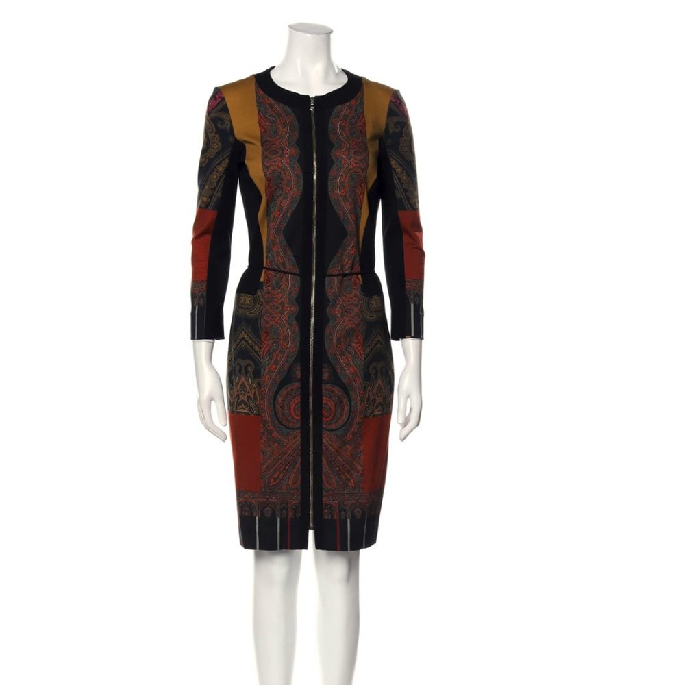 ETRO Printed Knee-Length Dress Size: M | US6, IT42
